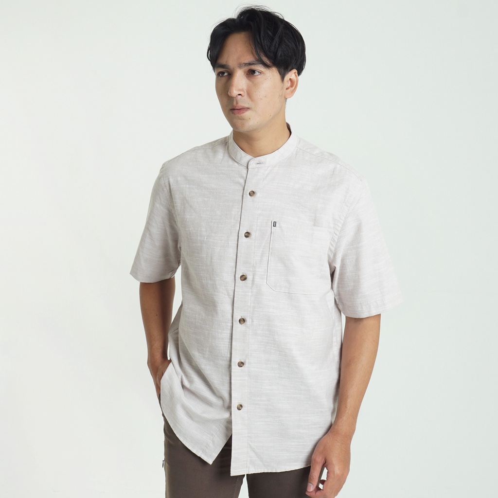 MGee Kemeja Koko Pria Baju Muslim Shirt Azka C063 Cream