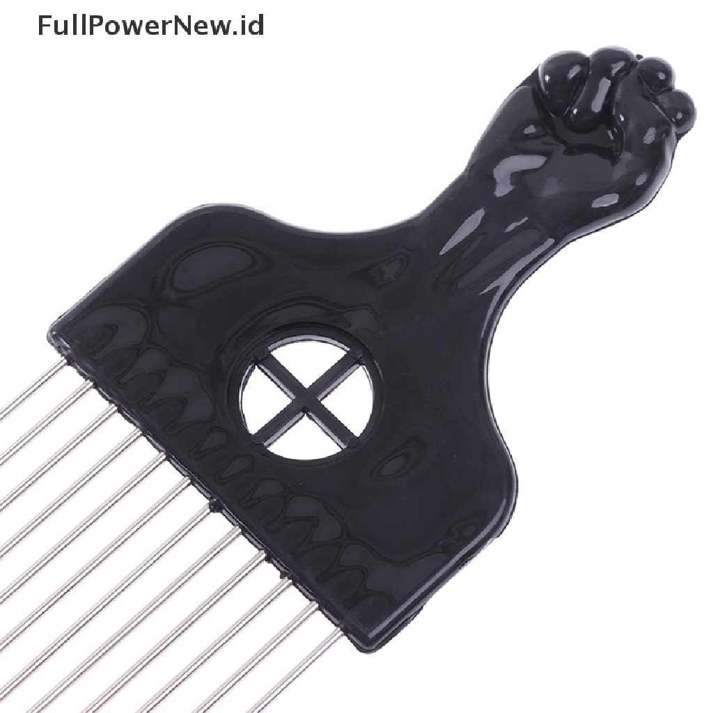 Power Black Fist Afro Sisir Logam African Hair Comb Brush Salon Alat Styling Gaya Rambut ID