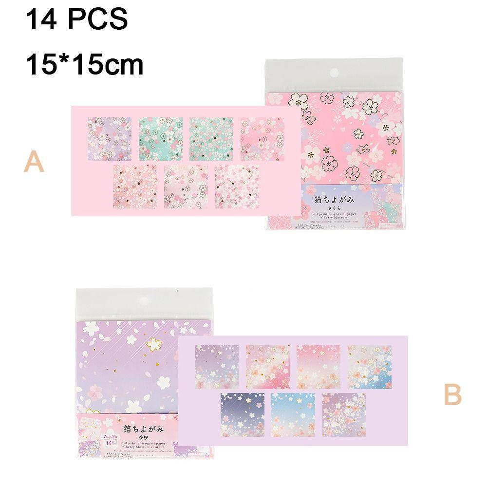 Mxbeauty Origami paper Pink Kerajinan Tangan Scrapbook Cherry Blossom Kertas-cut Latihan Kreativitas Craft paper