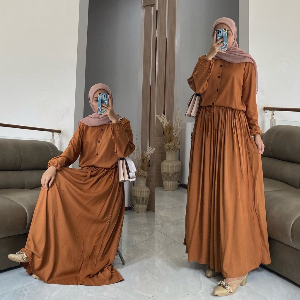 Tren Baju Muslim Aurelia Dress By Zalfa Outfit Gamis Polos Dress Polos Gamis Rayon Terlaris / Raya D