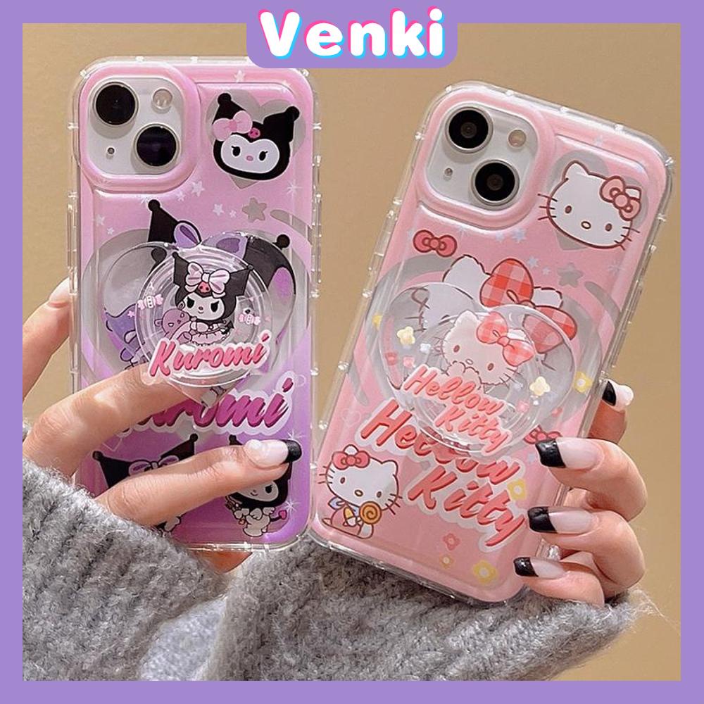 Case For iPhone 11 Soft TPU Clear Jelly Airbag Case With Stand Cute Cartoon Camera Protection Shockproof For iPhone 14 Plus 13 12 11 Pro Max 7 Plus X XR