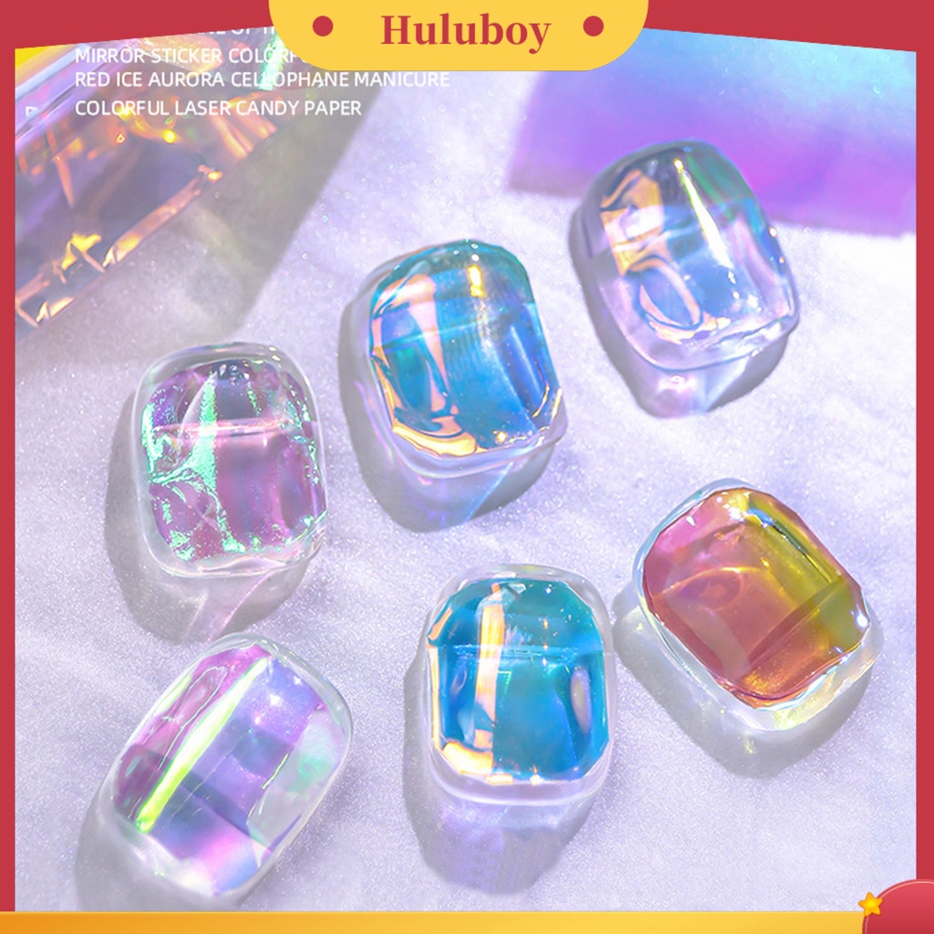 {In Stock} Stiker Kuku Removable Permukaan Mengkilap Plastik DIY Nail Art-Aurora Film Manicure Transfer Kertas Perlengkapan Kuku