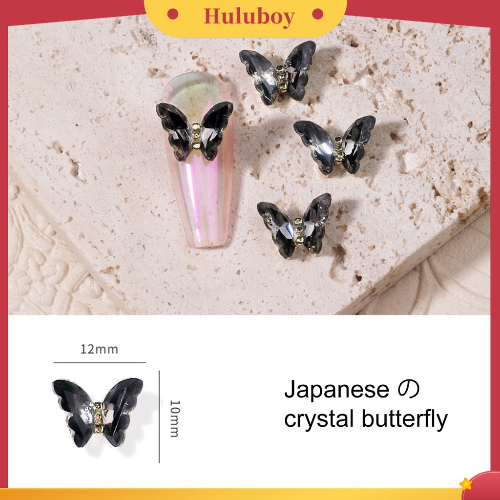 {In Stock} 10Pcs Nail Art Decor Bersinar Tiga Dimensi Gloss Tidak Luntur DIY Kristal Imitasi Manicure Craft Butterfly Nail Charm Nail Salon Supply