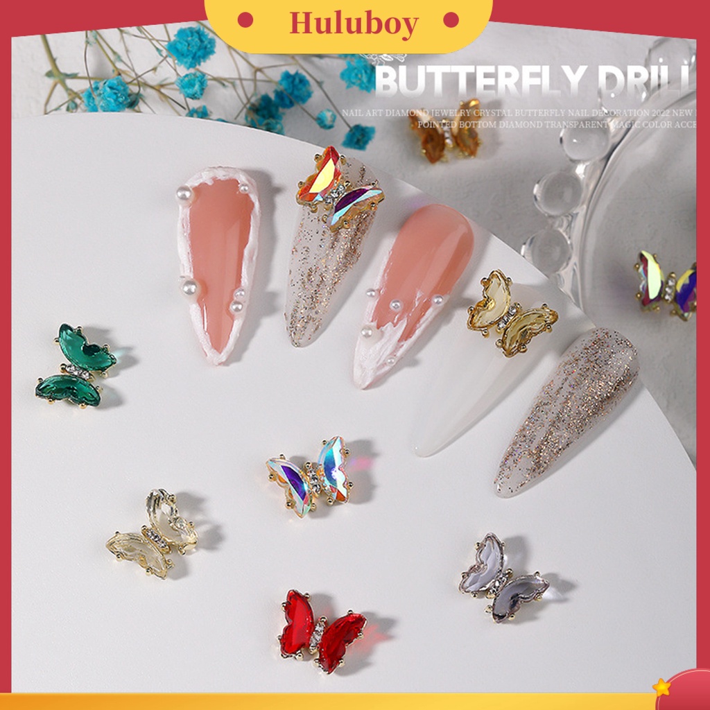 {In Stock} 10Pcs Nail Art Decor Tiga Dimensi Shiny Glitter Sparkling DIY Aksesoris Kuku Mini Kristal Palsu Pesona Kuku Kupu-Kupu Manicurist Supply