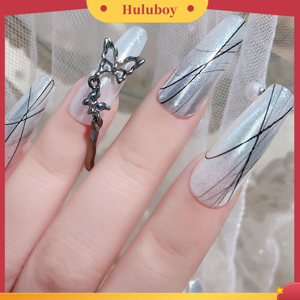 {In Stock} 10Pcs Nail Art Pendant Tiga Dimensi Ins Style Gloss DIY Tahan Karat Mid-length 3-bagian Kupu-Kupu Liontin Dekorasi Kuku Perlengkapan Kuku