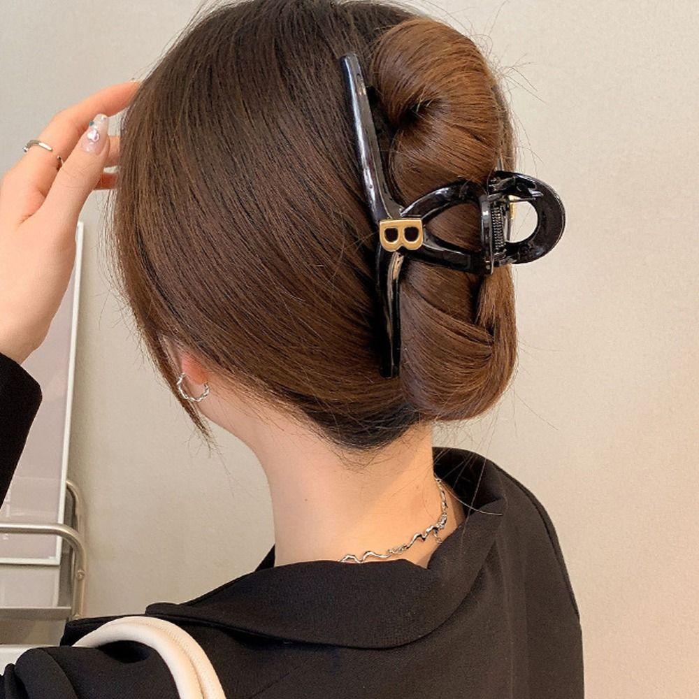 Needway Wanita Hair Claw Elegan Manis Geometris Jepit Rambut Baru Heardress Fashion Hiasan Kepala Ponytail Holder Akrilik Korea Hiu Klip