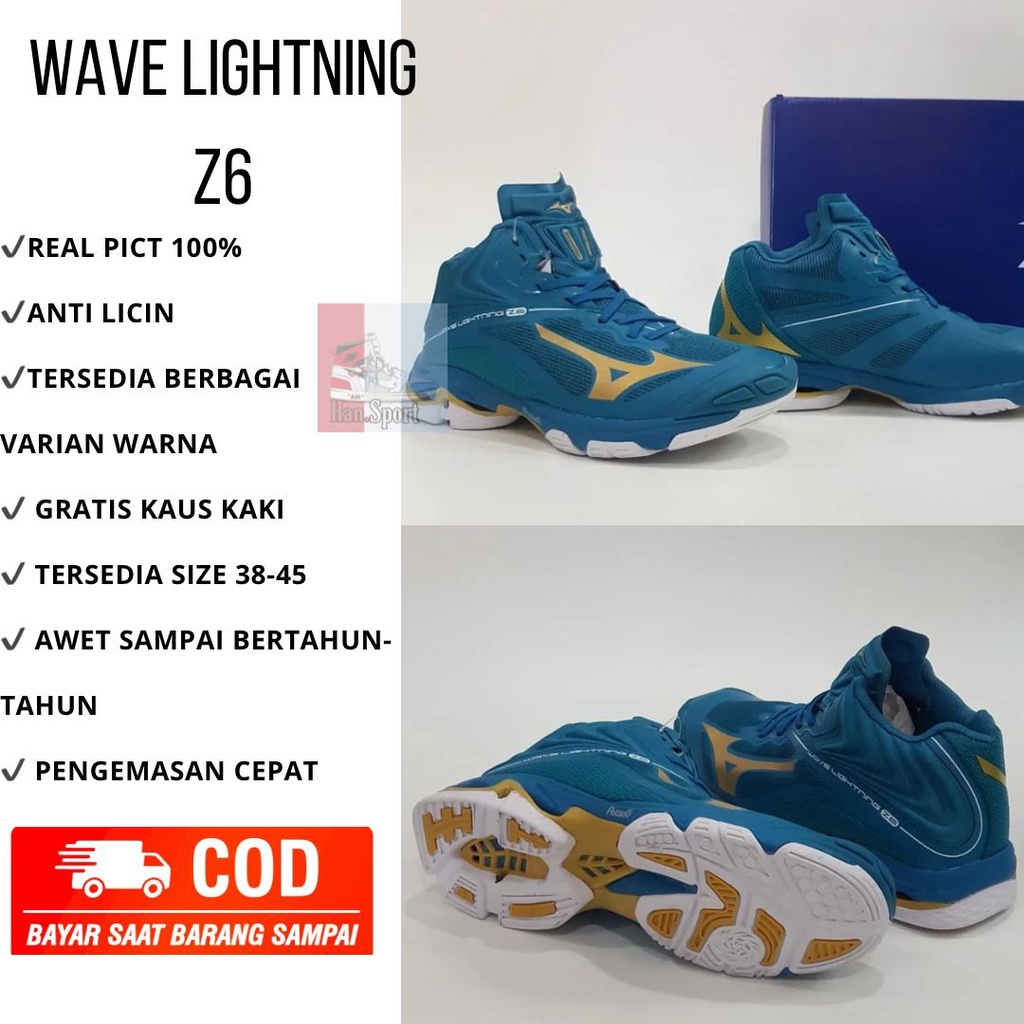 Sepatu Volly Mizuno Wave Lightning Z6 Mid / Sepatu Voli Mizuno Wlz 6 Mid / Sepatu volly Mizuno Z6 to