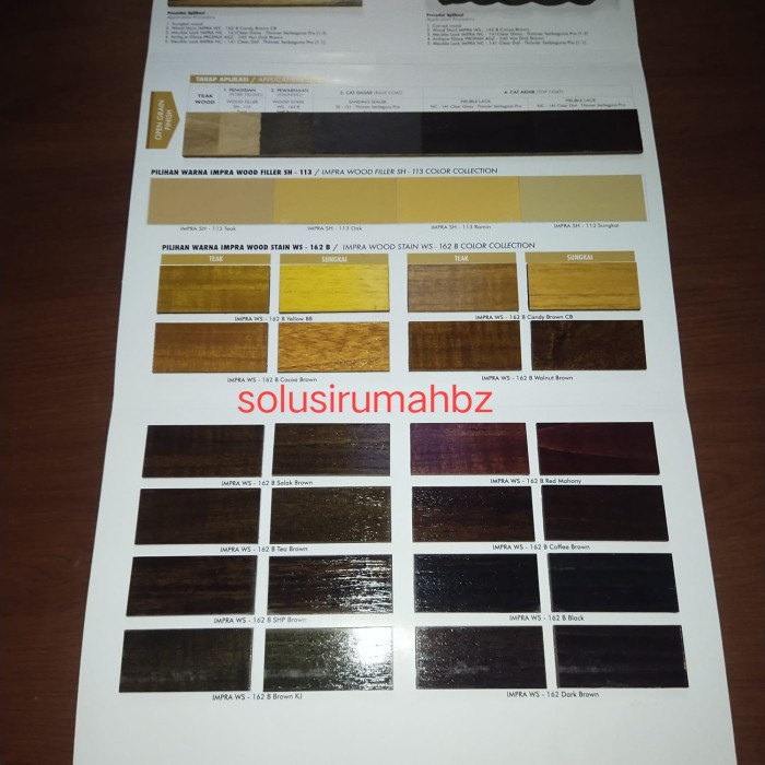 KATALOG CAT PROPAN POLITUR IMPRA NC SYSTEM NITROCELULOSE CONTOH WARNA