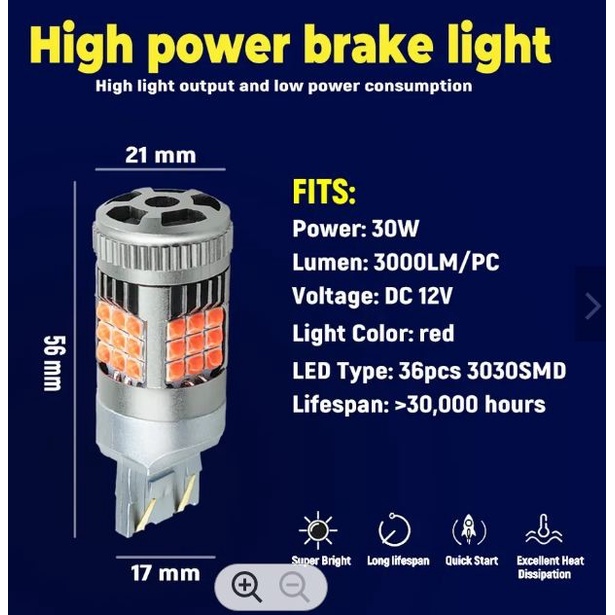 Lampu LED T20 7443 36 TITIK Rem Stop lamp mobil fan ghost laser turbo