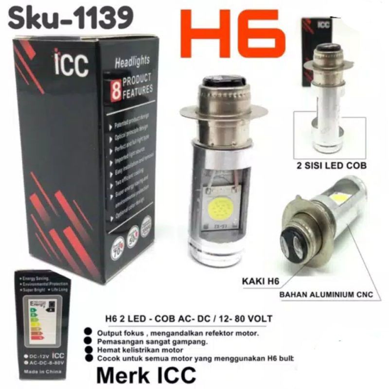 # Lampu Depan Led H6 Icc 1139 Bohlam Lampu Depan Led Kaki 1 Universal Motor Bebek & Matic DV