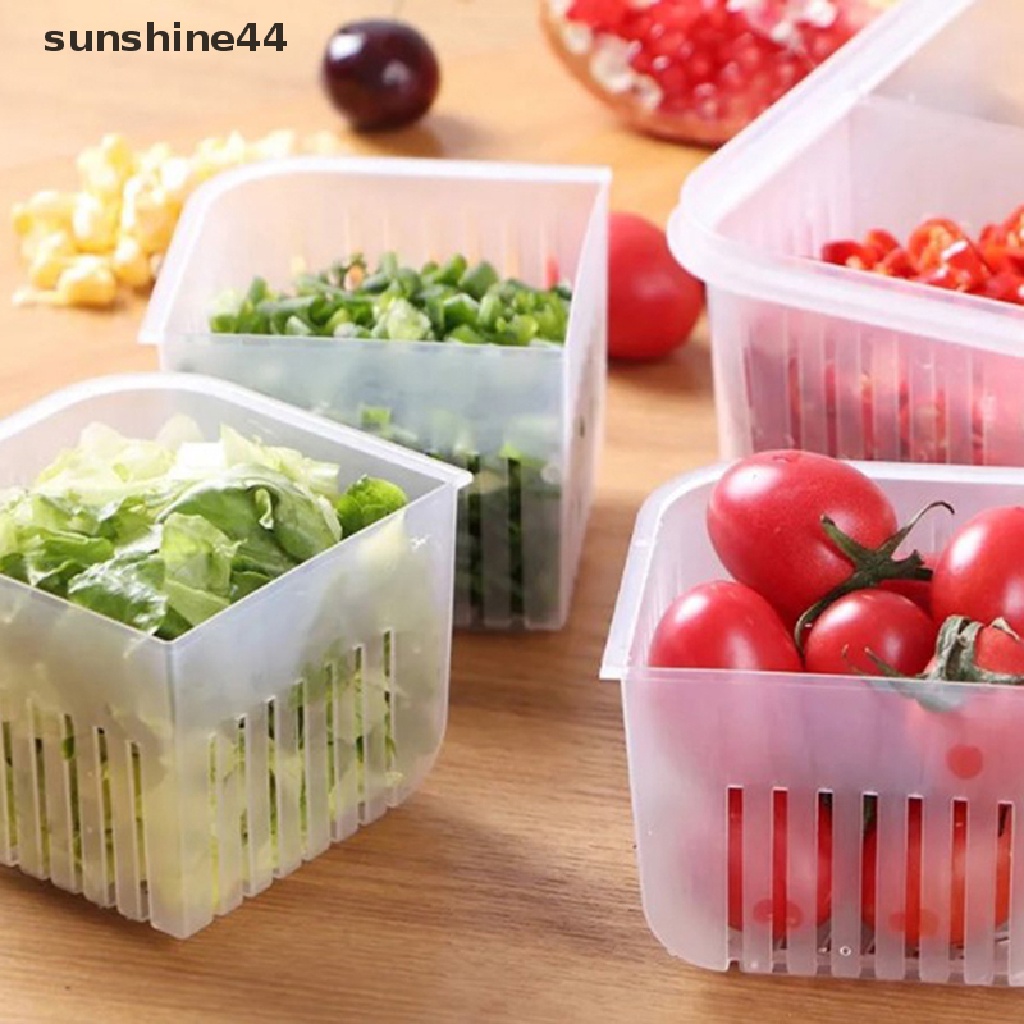 Sunshine Kitchen Gadget Kotak Penyimpanan Plastik Fresh-Keeping Box Kulkas Fruit Crisper ID