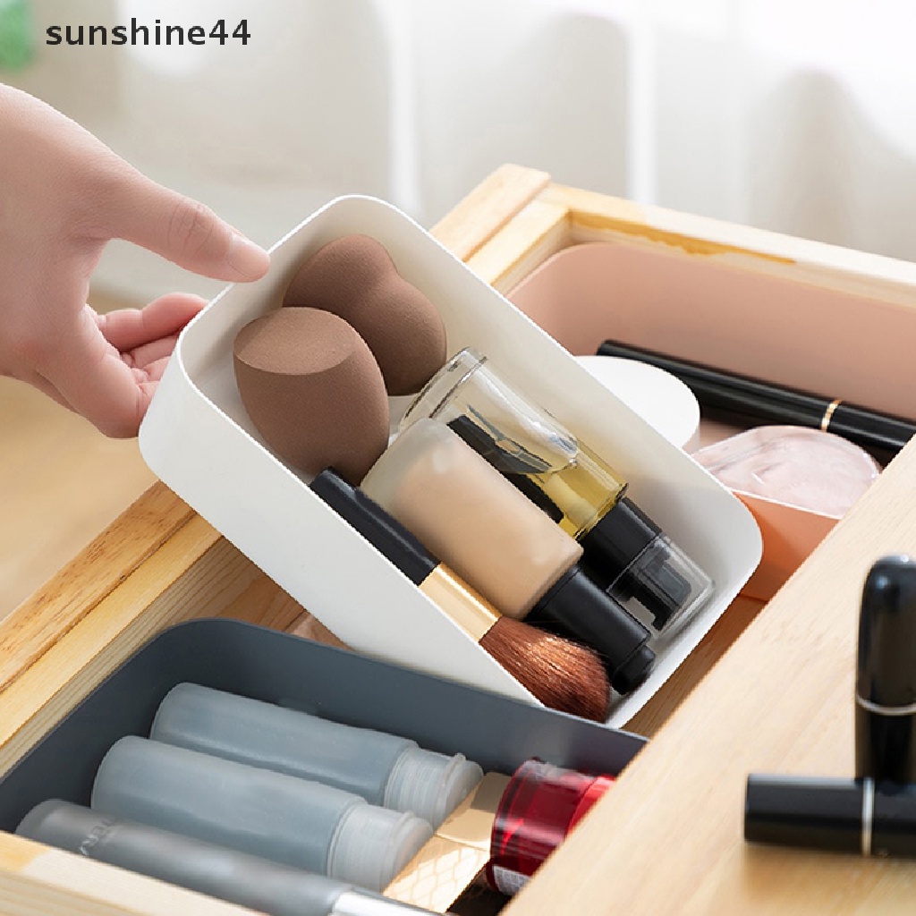 Sunshine Combinable Storage Box Desktop Tempat Penyimpanan Kosmetik Makeup Pakaian Peralatan Makan ID