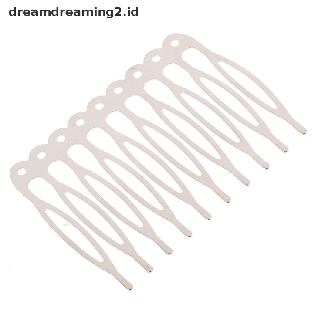 (dream) 10pcs 5per10gigi Sisir Rambut Logam Hair Clip Bentuk Cakar Jepit Rambut DIY Perlengkapan Rambut//