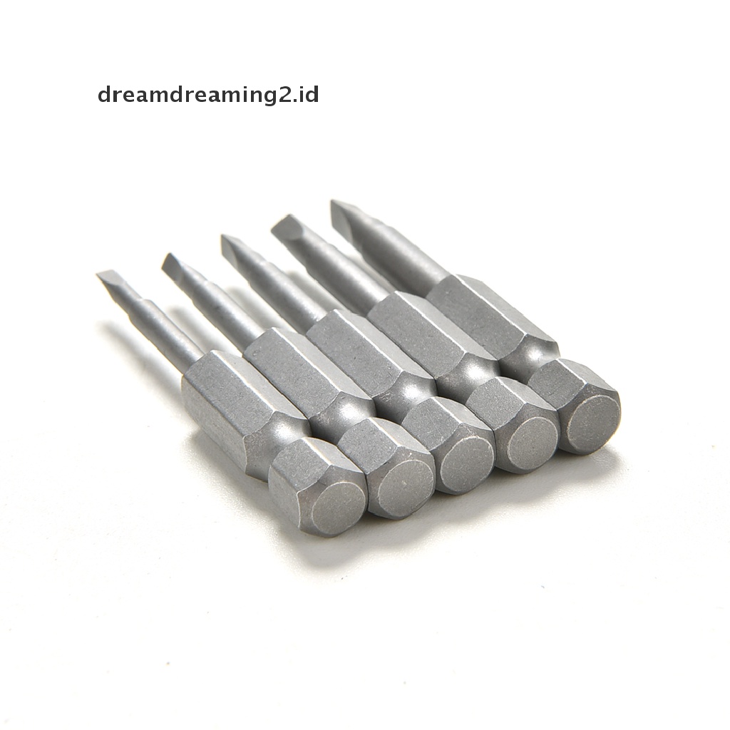 (hot) 5pcs/set Mata Obeng Kepala Segitiga Magnetik S2 Baja1Per4 Hex Shank 50mm//