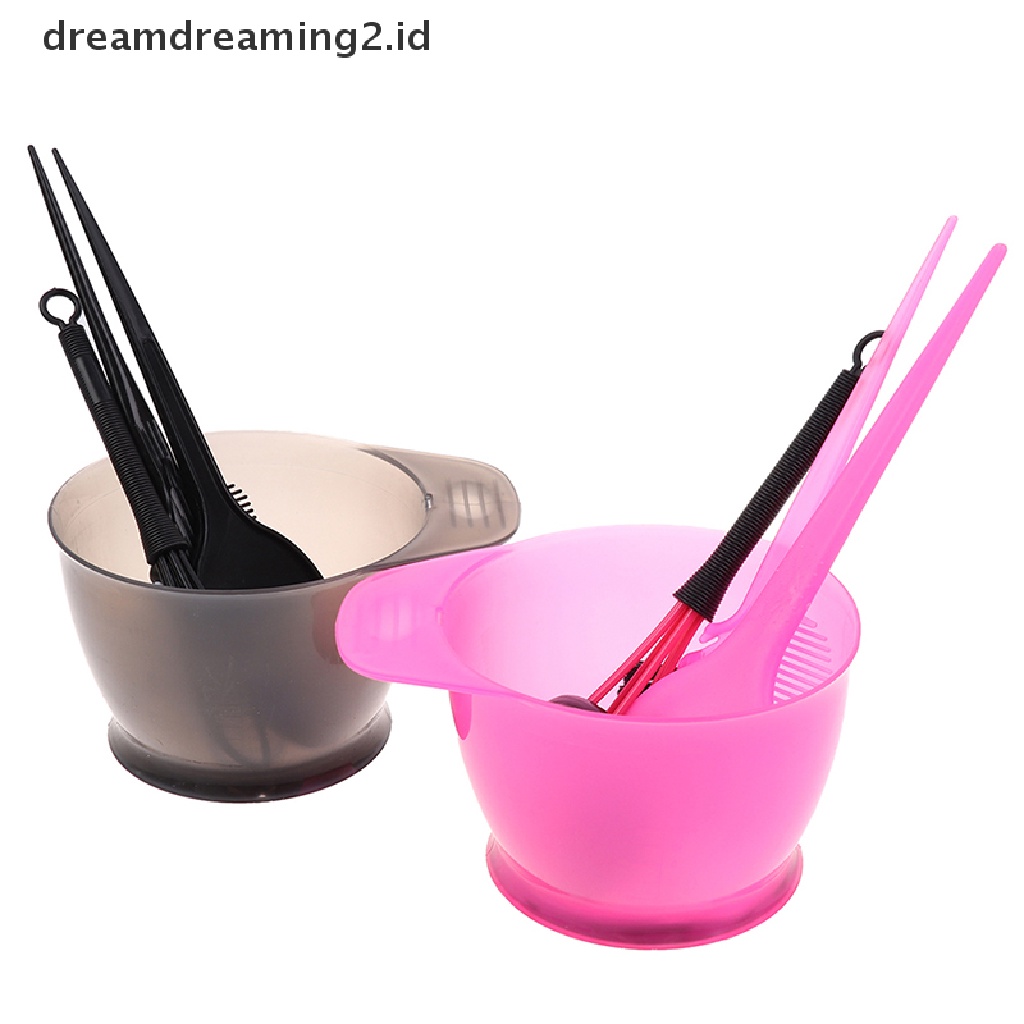 (hot) 5pcs/set Sikat Dan Mangkuk Pewarna Rambut Set Bleaching Dye Kit Sisir Kecantikan//