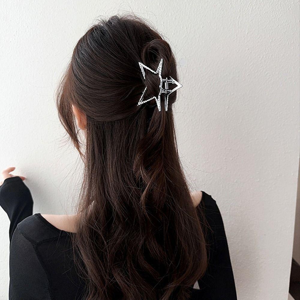 Needway Bintang Hair Claw Elegan Simple Besar Jepit Rambut Hair Scratch Ponytail Holder Fashion Hiasan Kepala Klip Rambut Hair Clip Wanita Hairgrips