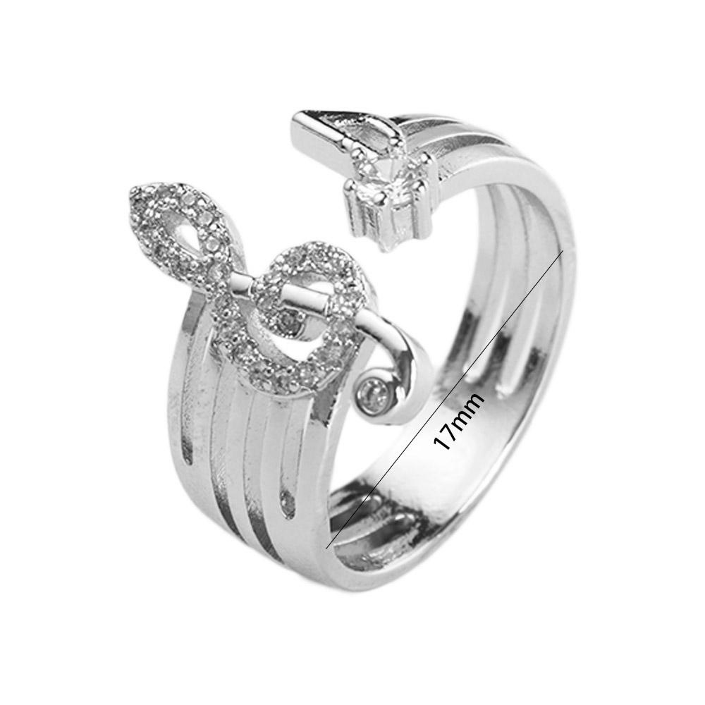 Mxbeauty Cincin Catatan Musik Keren Dapat Disesuaikan Gadis Hadiah Perhiasan Aksesoris Manis Sederhana Jari Gesper