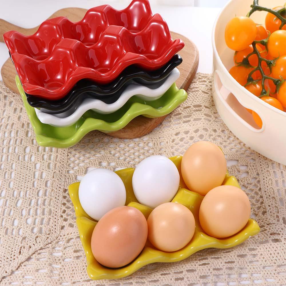 Rebuy Eggs Tray DIY Xmas Craft Porcelain Dapur Rebus Telur Saji Rak Penyimpanan Piring