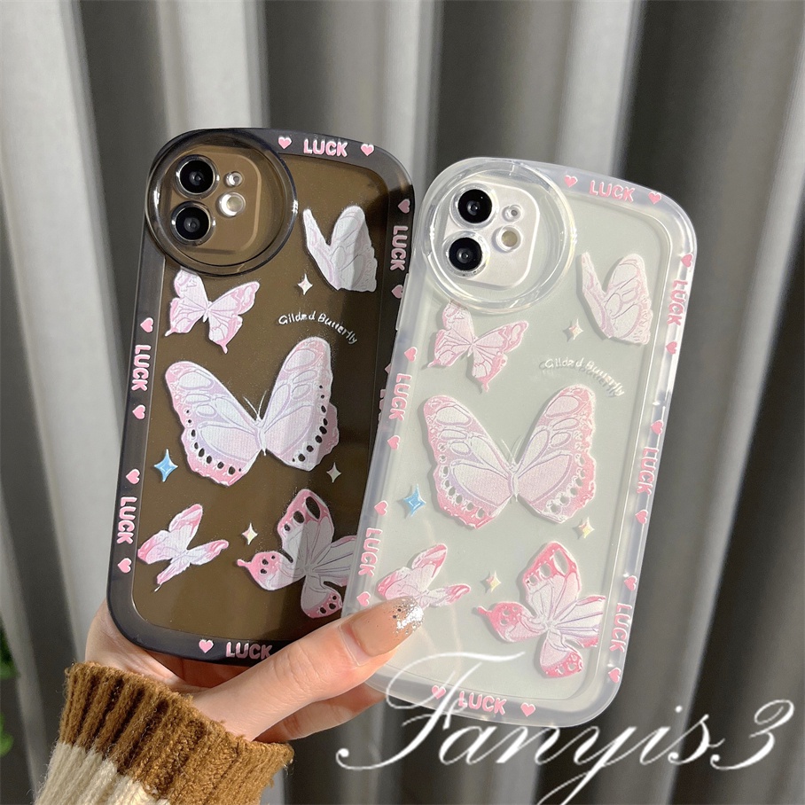 Compatible For iPhone 14 13 12 11 Pro Max X XR Xs Max 8 7 6 6s Plus SE 2020 Kompatibel Untuk Layar Penuh Butterfly Phone Case Soft TPU Cover