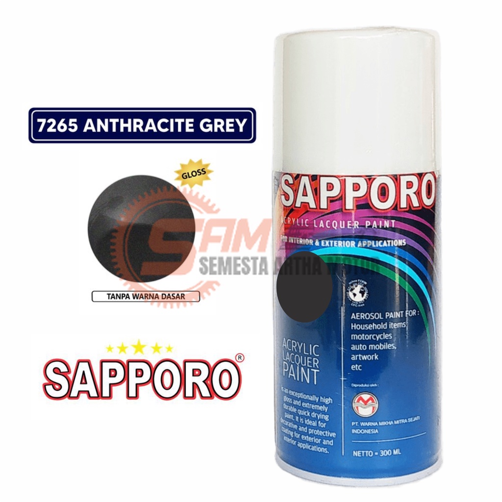 

Pilox Sapporo Anthracite Grey 7265 Cat Semprot 300ml Pilok Abu Aerosol Spray