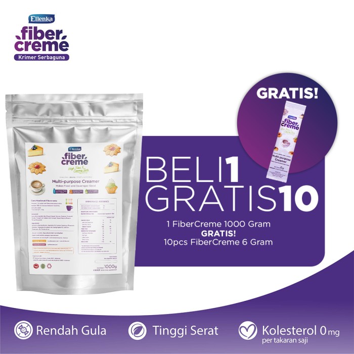 

[Ready-Stock]Cod FiberCreme Foil Pack 1000gr GRATIS Sachet 6gr - 10pcs