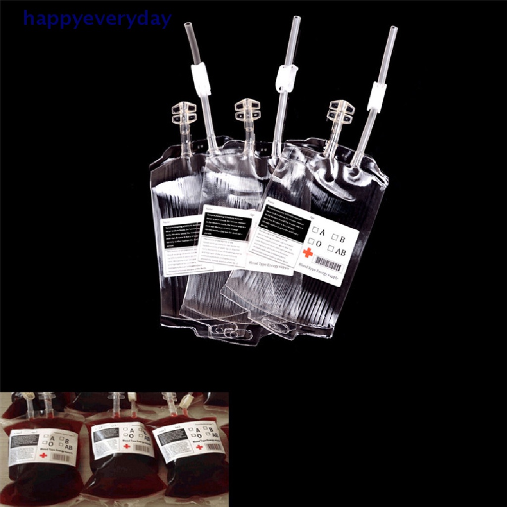 [happy] 5pcs 450ML Reusable Energi Darah Minum Bag Halloween Vampire Props Dekorasi [ID]