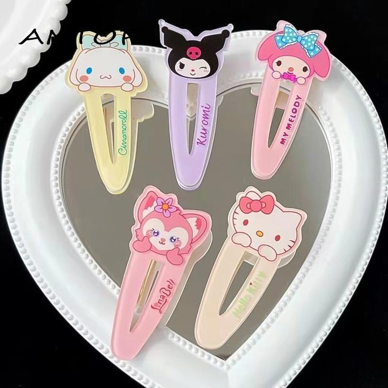 【antop】Duckbill Clip Cute Melody Kuromi Jepit Rambut Poni Side Clip Kartun Hair Clip