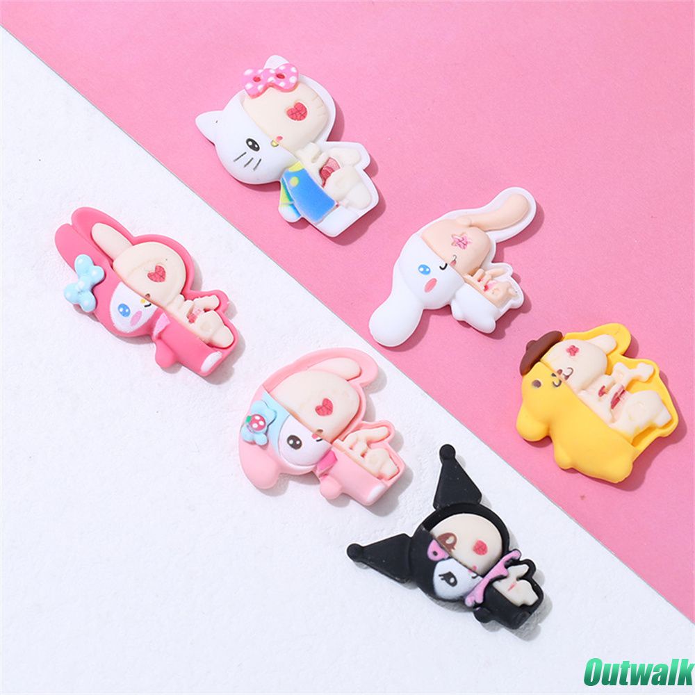 Series Sanrio Seri Casing Ponsel Stiker Botol Air 3d Kartun Stiker Buatan Tangan Diy Jepit Rambut Hiasan Kepala Krim Lem Casing Ponsel Aksesoris Resin