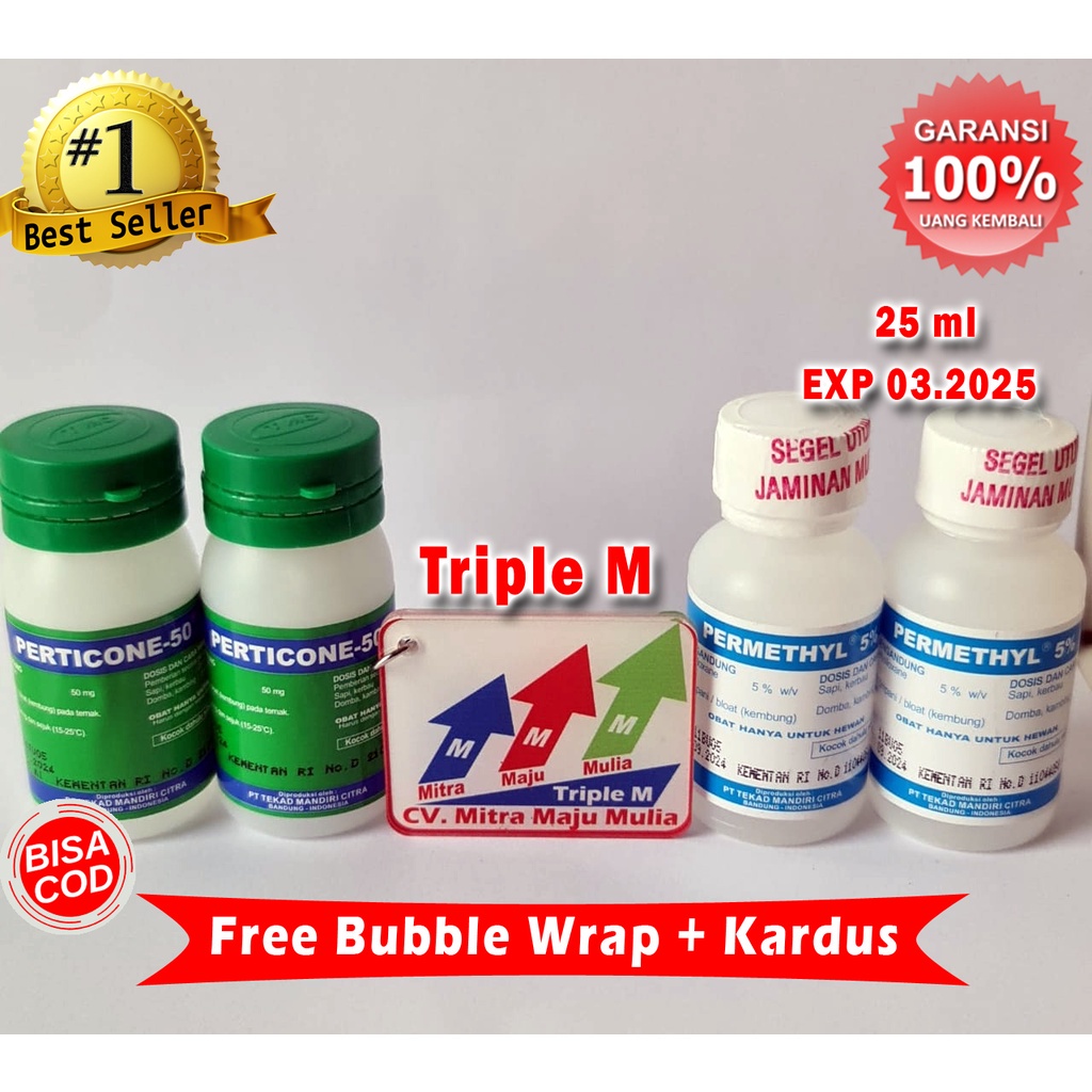 PERMETHYL 25 ml PERTICONE 25 ml - Obat Dimethicon Anti Bloat Kembung Sapi Kambing Domba Kelinci 25ml