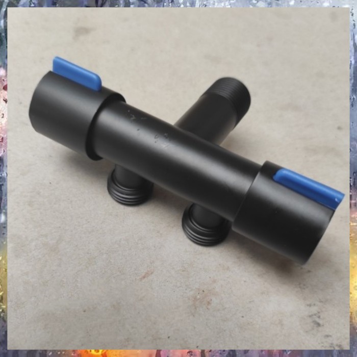 Stop Kran Cabang 2 On Off Stainless / Stop Kran Cabang 2 Hitam