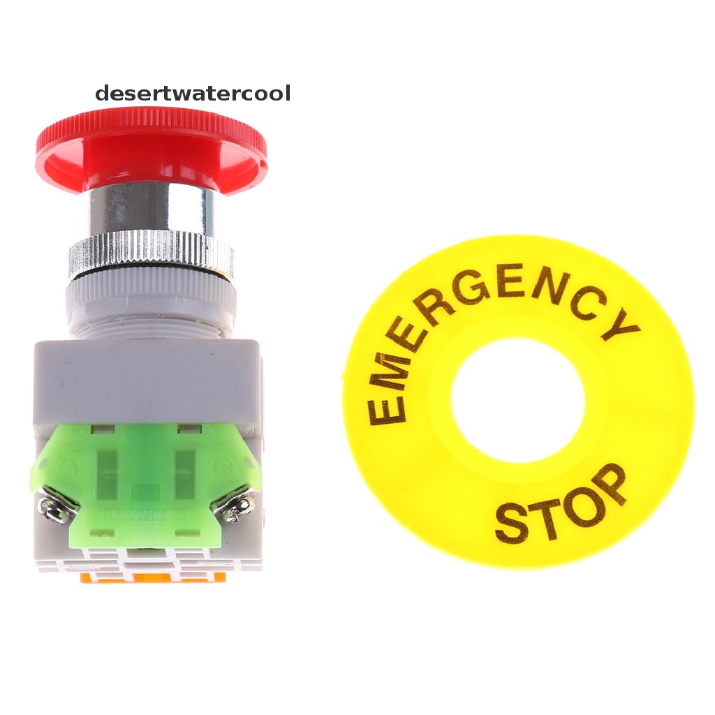 Deid Tutup Jamur Merah 1NO 1NC DPST Emergency Stop Push Button Switch AC 660V 10A Martijn