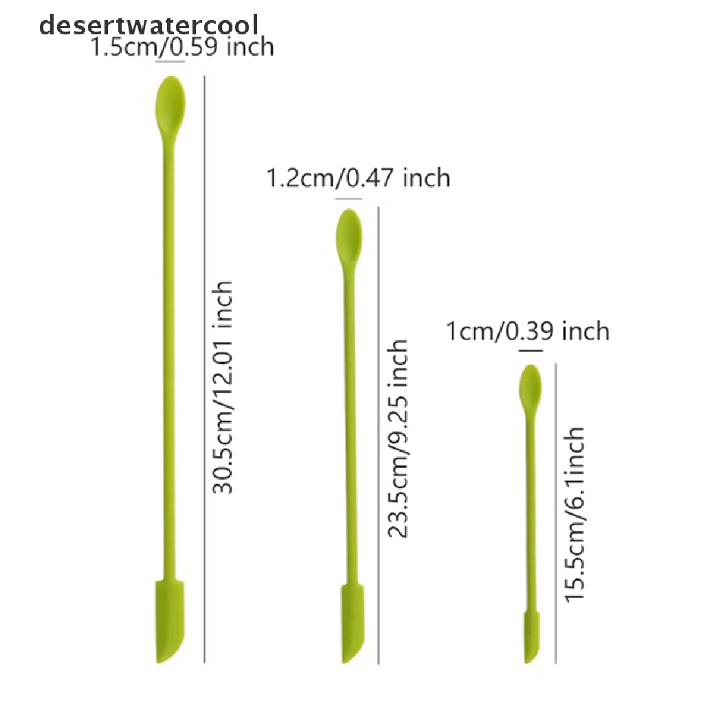 Deid 3Pcs Pengerok Silikon Memanjang Dua-Kepala Kosmetik Selai Botol Dalam Scraper Martijn