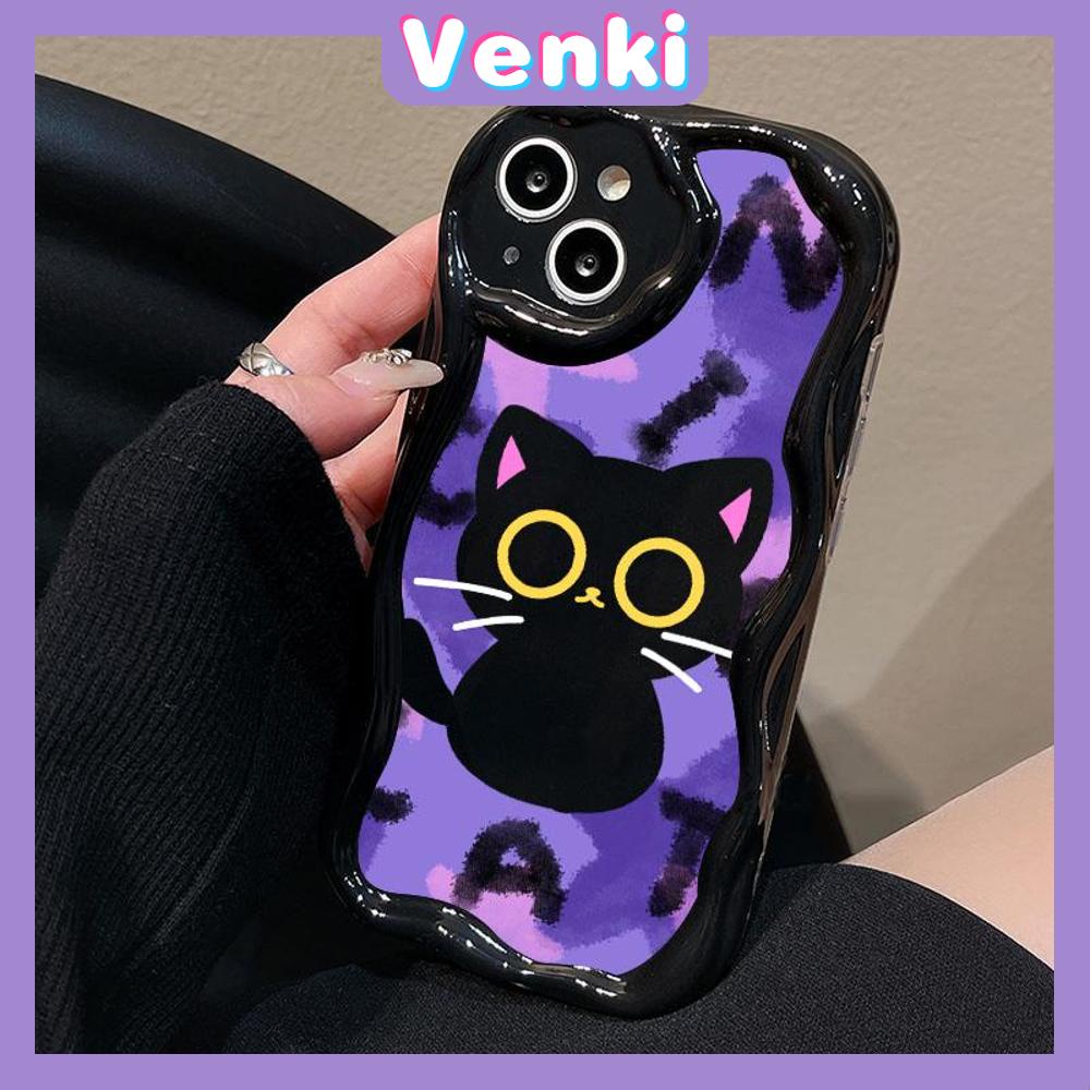 Case iPhone 11 Pro Max TPU Soft Glossy Curved Wave Case Cute Cartoon Cat Camera Protection Shockproof For iPhone 14 13 12 11 Plus Pro Max 7 Plus X XR