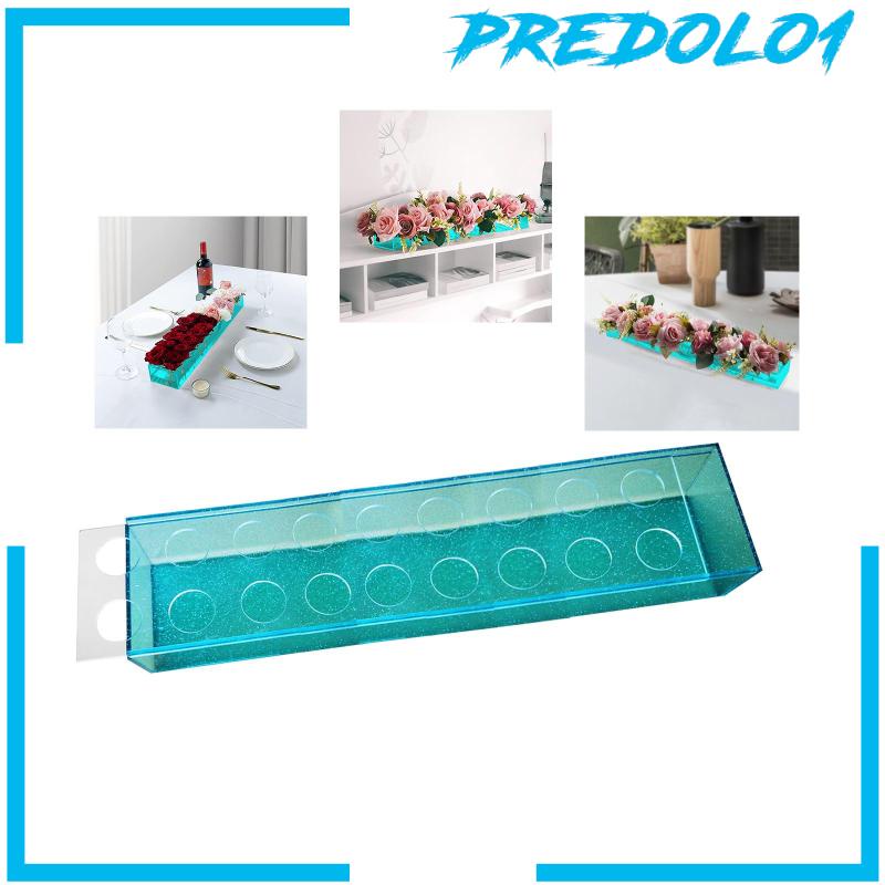 [Predolo1] Vas Akrilik Hiasan Meja Centerpieces Suling Vas Dekor Kotak Bunga Tempat Air