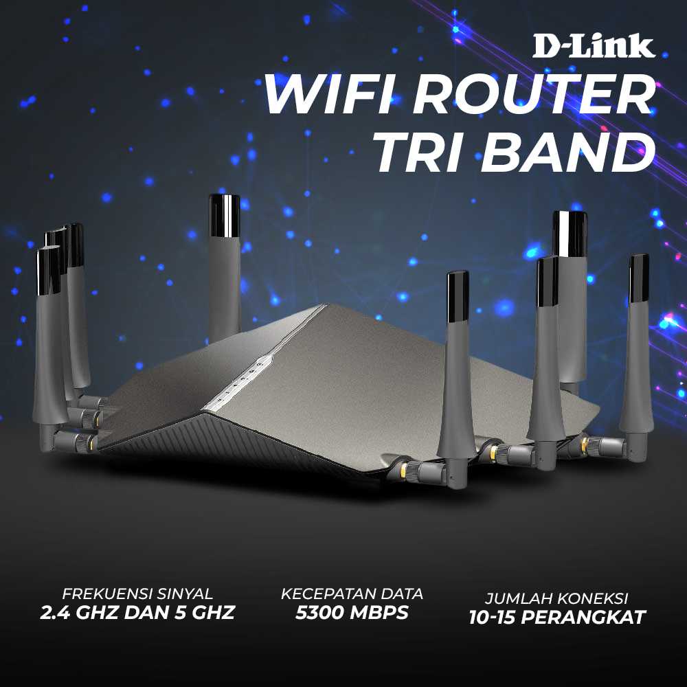 D-Link AC5300 Ultra WiFi Router Tri Band MU-MIMO 2.4/5.0GHz 8 Antena - DIR-895L