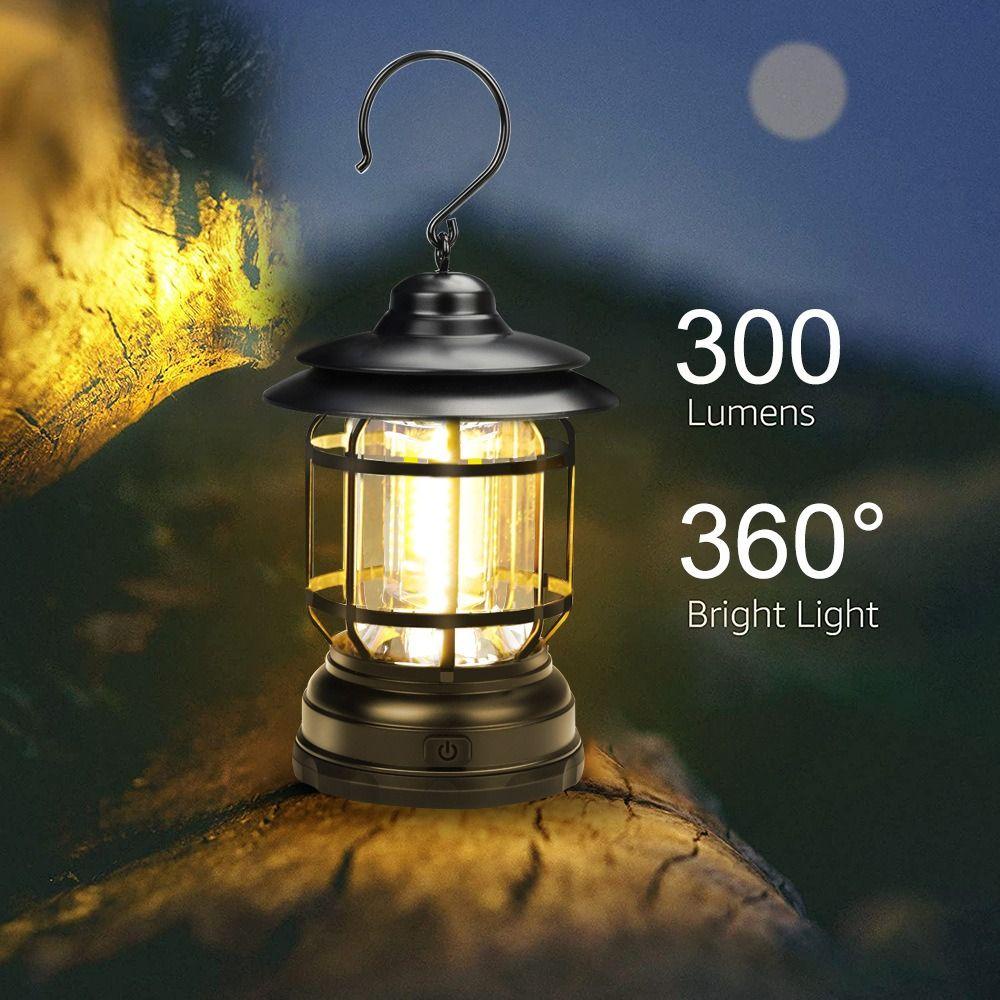 Lanfy Outdoor Camping Lampu Taman Rumput Jalan Emergency Lamp Travel Lampu Gantung Dimmer Lampu Retro Vintage Camp Lamp