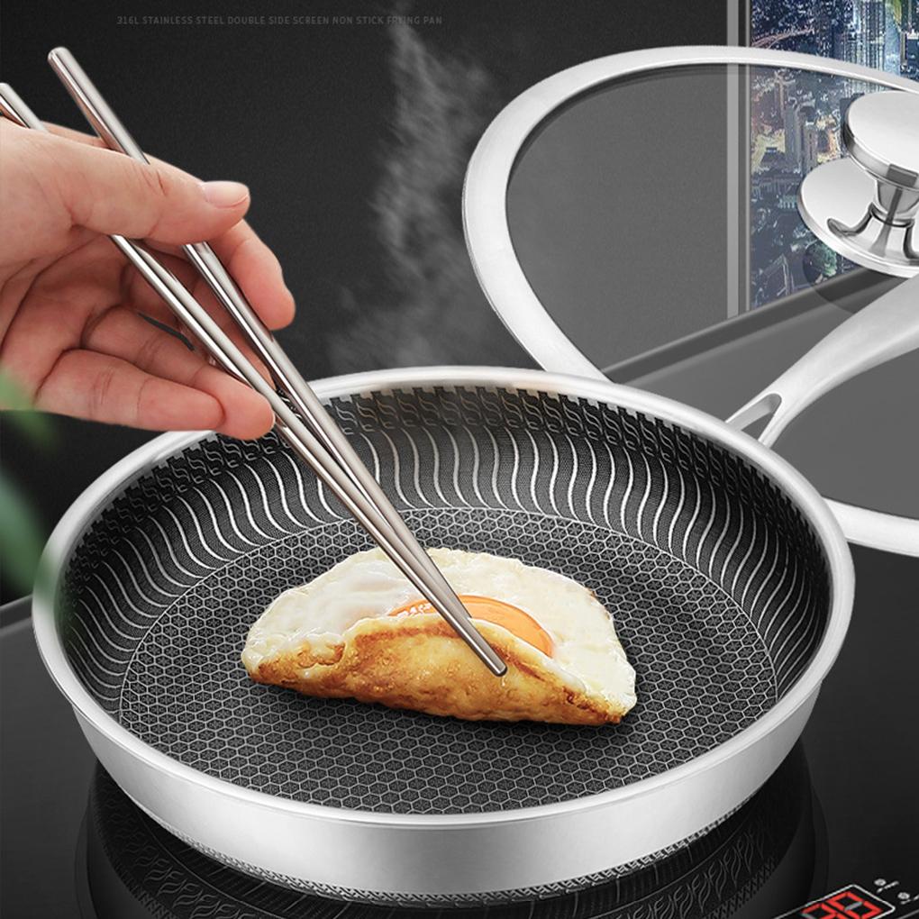 Wajan316 Goreng Steak Anti Lengket Wok Serba Guna Umum Kuali Honey Comb Flat Bottom Universal Cookware Kompor Induksi