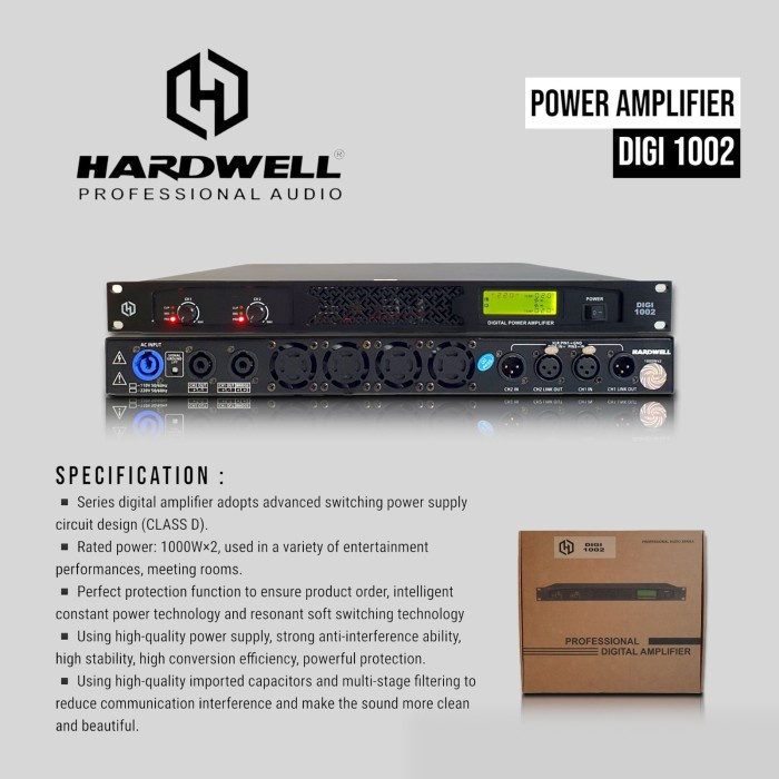 Power Amplifier Hardwell Digi 1002 Amplifier HARDWELL DIGI1002 Class D