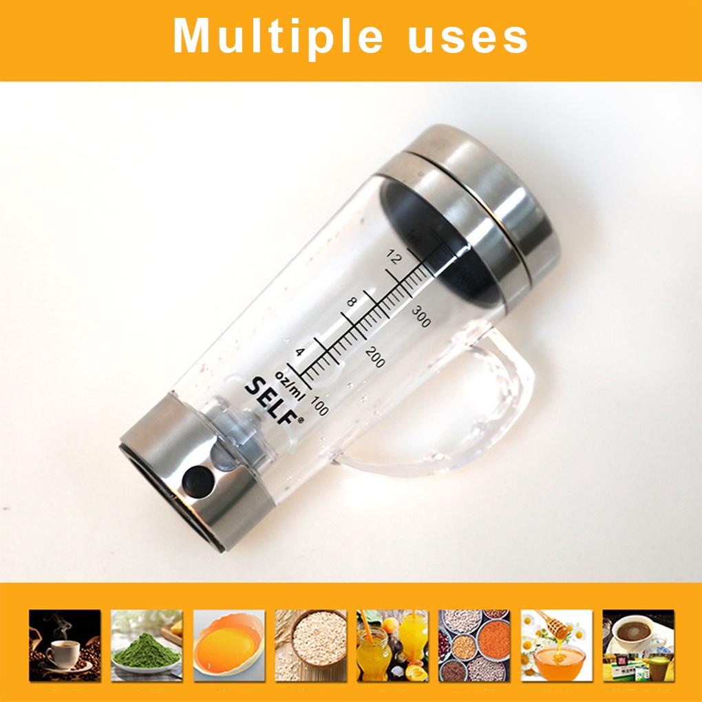 400ml Electric Automatic Shaker Grain Protein Powder Mixer Movement Dengan Skala Cangkir Kopi Botol Air Gadget Dapur