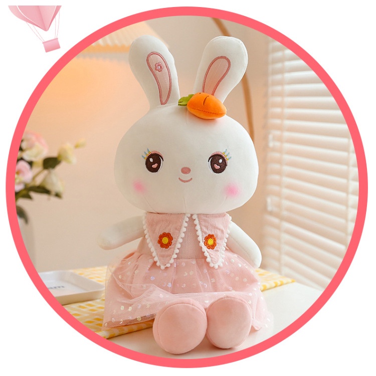 40/65cm Sweetheart Rabbit Plush Toy Little White Rabbit Bantal Tidur Kain Boneka Gadis Lucu