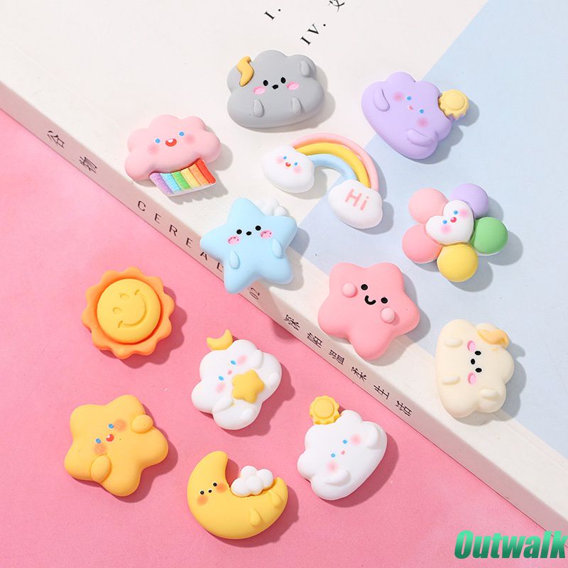 Food Resin Makanan Simulasi Diy Sepatu Dekorasi Casing Ponsel Awan Pelangi Crocs Aksesori Dekorasi Cocok untuk Gantungan Kunci Cangkir Air Dekorasi