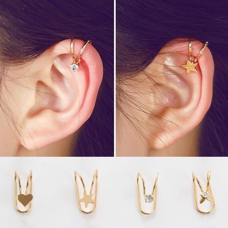 A66 Anting Hijab Jepit 1 sisi Fashion Wanita Aksesoris Korea