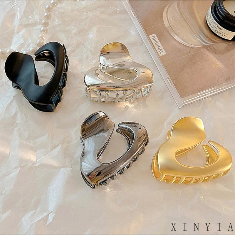 [xinyia.id11] Klip Samping Hair Claw Clip Horsetail Hair Clip Aksesori Rambut Berbentuk Logam Canggih