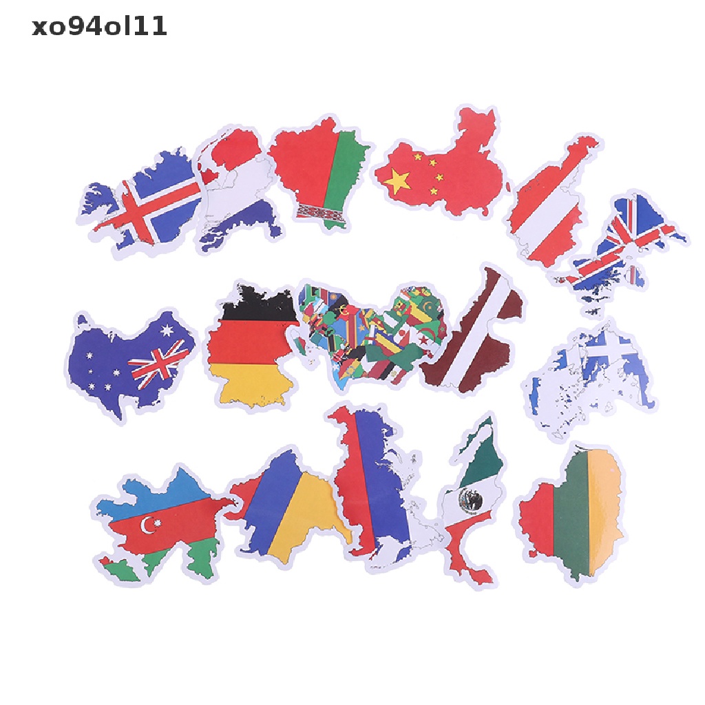 Xo 50Pcs Bendera Nasional ers DIY Koper scrapbook laptop Peta Negara er OL