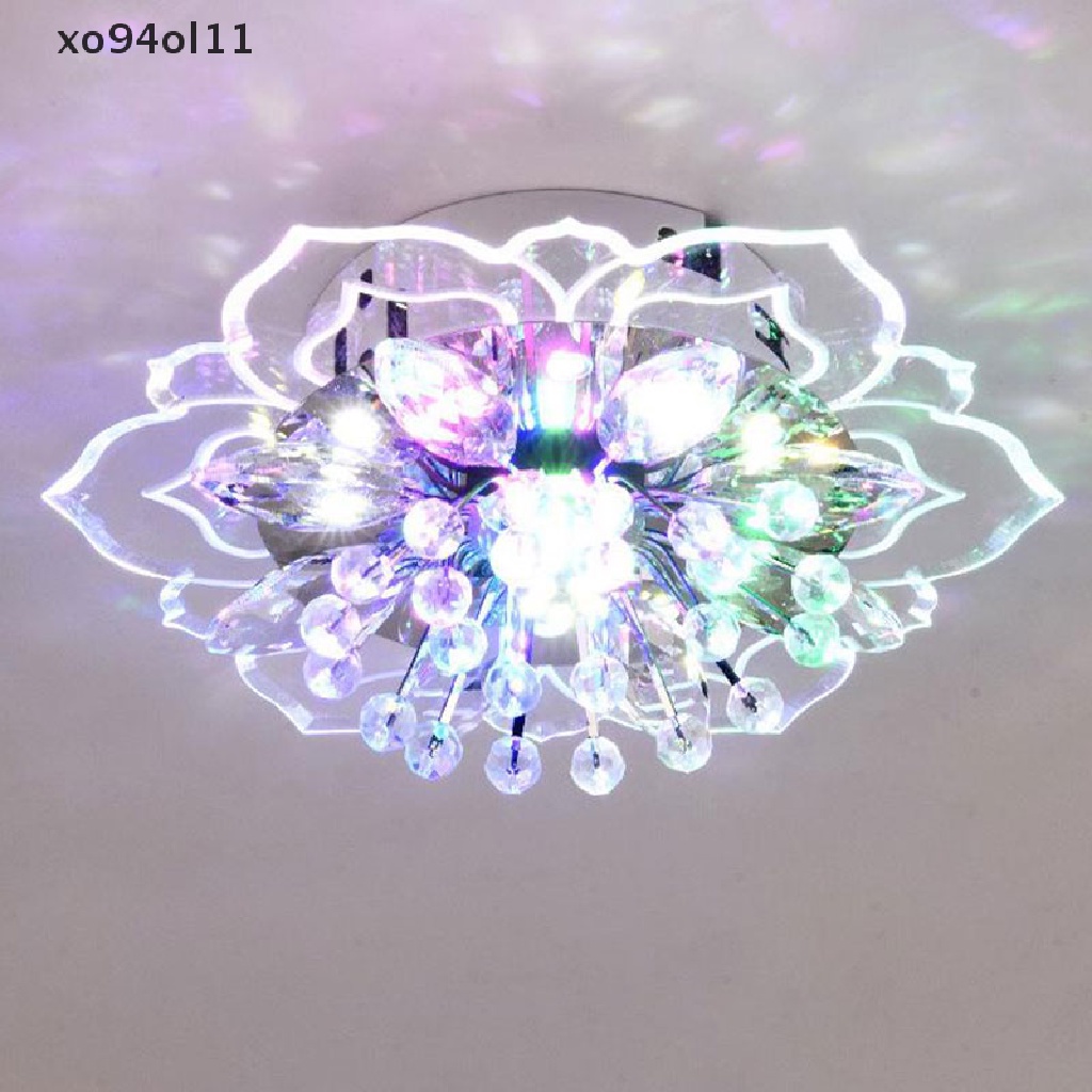 Xo 20cm 9W Modern Crystal LED Fitting Lampu Plafon Lorong Pendant Lamp Chandelier  Ol