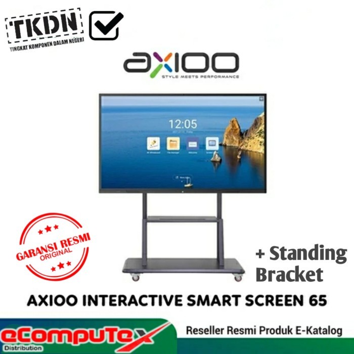 MONITOR LED AXIOO INTERACTIVE SMART SCREEN 65&quot;INCH SMART BOARD GEN 2 + STANDING BRACKET GARANSI RESMI