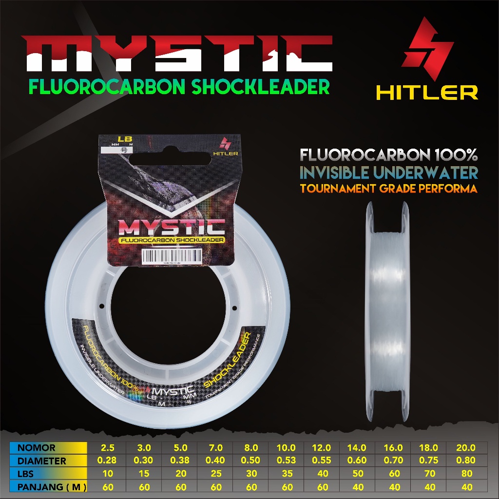 SHOCKLEADER FLUOROCARBON Hitler Mystic 60 METER | SENAR PANCING | BENANG LEADER