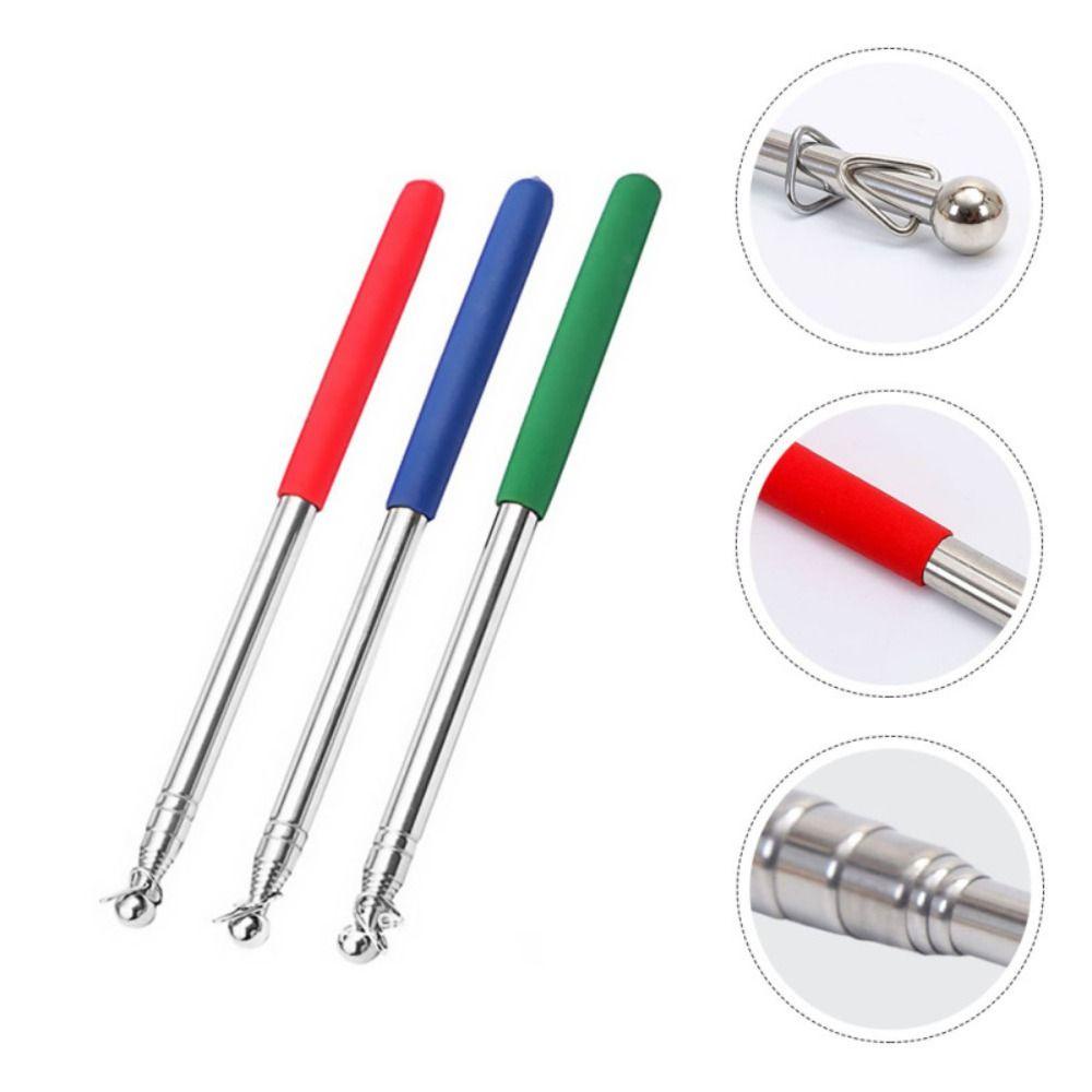 [Elegan] Pointer Khusus Guru 5warna Stainless Steel Kantor Papan Putih Meeting Papan Tulis Kelas Pointer Stick