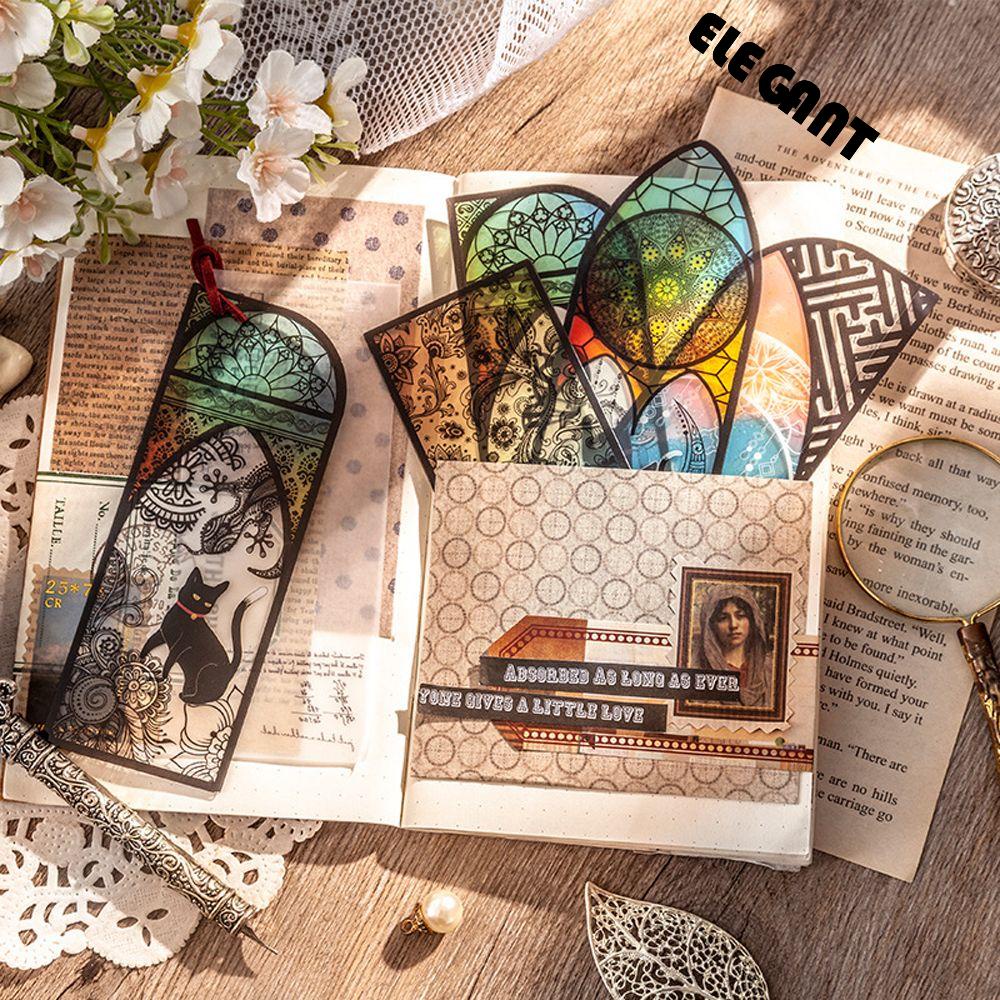 [Elegan] Retro Bookmark Penanda Hadiah Penanda Nota Halaman Buku Penanda Halaman Holder Baca Asisten Kucing Hitam Daily Series