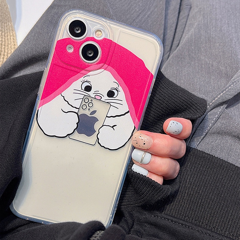 IPHONE Kartun Waktu Tidur Kucing Bermain Ponsel Transparan Lembut TPU Case Cover Untuk Iphone7 8 PLUS X XR XS 11 12 13 14 MINI PRO MAX SE 2020
